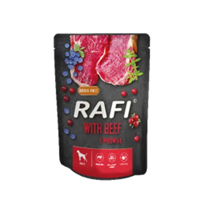 Rafi z wołowiną dla psa - saszetka 300g (czarne opakowanie)