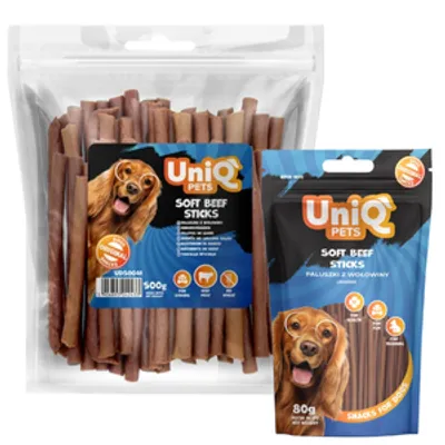 UNIQ PETS Przysmaki dla psa o smaku wołowiny 580g