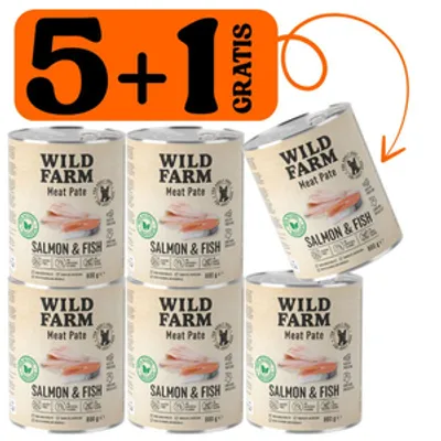 WILD FARM Pate Salmon & Fish 5x800g + 800g GRATIS bezglutenowa karma dla psa