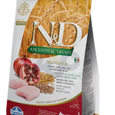 Farmina N&D Ancestral Grain feline CHICKEN & POMEGRANATE NEUTERED 5kg
