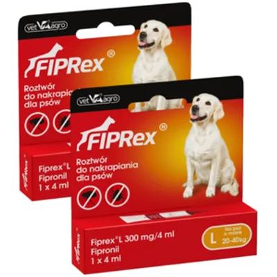 Fiprex L, 300 mg/4 ml, roztwór do nakrapiania dla psów (2szt)