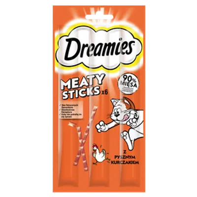 DREAMIES 30g – karma uzupełniająca dla dorosłych kotów, z pysznym kurczakiem