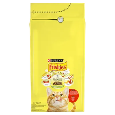 PURINA Friskies Karma dla kotów z mieszanką wołowiny i kurczaka z warzywami 1,7kg