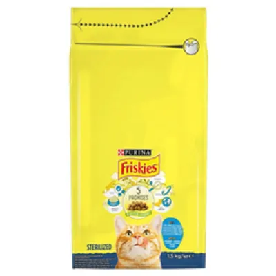 PURINA Friskies Sterilized Karma dla kotów z mieszanką łososia i tuńczyka z warzywami 1,5kg