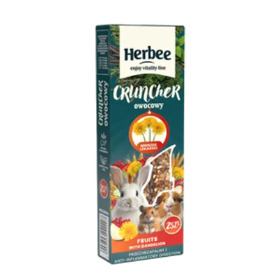 HERBEE cruncher dla gryzoni i królików 115g owocowy z mniszkiem lekarskim