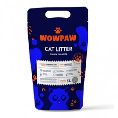 WOW PAW Żwirek Bentonitowy - Bezzapachowy dla kota 5L