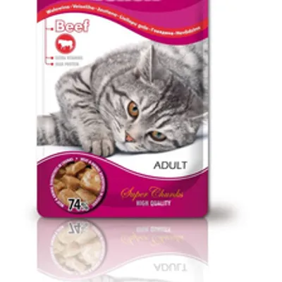SUPER BENEK Adult Saszetka dla kota z kawałkami wołowiny 100g