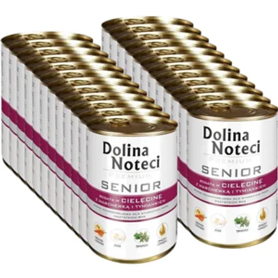 Dolina Noteci PREMIUM Senior bogata w cielecinę, marchew i tymianek 24x400g