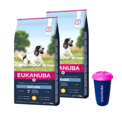 Eukanuba Thriving Mature Medium Breed 2x3kg + Pojemnik na karmę 4,5kg GRATIS