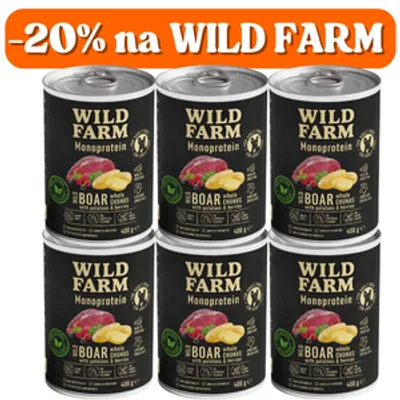 WILD FARM Monoprotein Wild Boar 6x400g hypoalergiczna karma dla psa