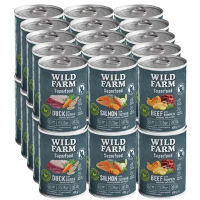 WILD FARM Superfood Mix Smaków 30x400g bezzbożowa karma dla psa