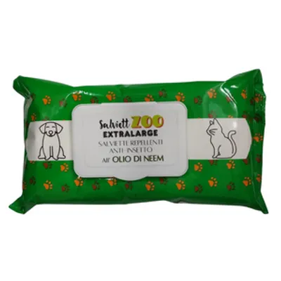 SalviettZOO XL - chusteczki pielęgnacyjne dla psa i kota 40szt (z olejem neem)