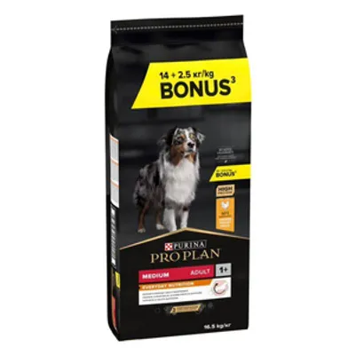 Purina Pro Plan Medium Adult Optibalance, kurczak i ryż 14kg + 2,5kg