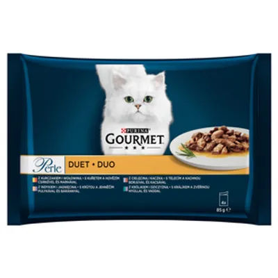 GOURMET Perle karma dla dorosłych kotów Mięsny Duet 4x85g