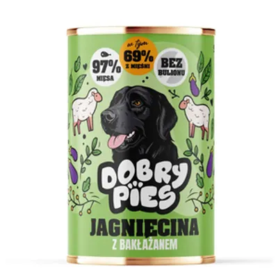 Dobry Pies Jagnięcina z bakłażanem 400g