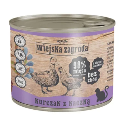 Wiejska Zagroda Kurczak z Kaczką  200g dla kota