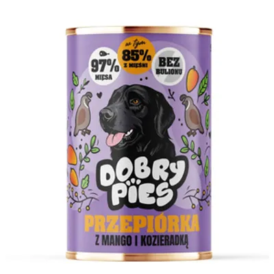 Dobry Pies Przepiórka z mango i kozieradką 400g