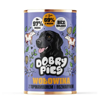Dobry Pies Wołowina z topinamburem i rozmarynem 400g
