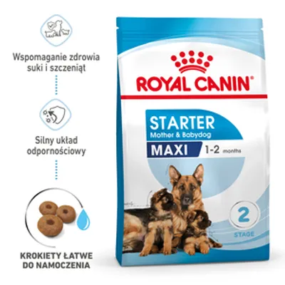 ROYAL CANIN Maxi Starter Mother&Babydog 15kg karma sucha dla suk w ciąży i okresie laktacji oraz szczeniąt, od 4 do 8 tygodnia życia, ras dużych - Data ważności 28.06.2025