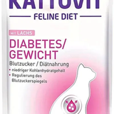 Kattovit Diabetes/Gewicht łosoś 85g saszetka