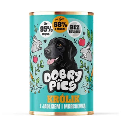 Dobry Pies Królik z jabłkiem i marchewką 400g