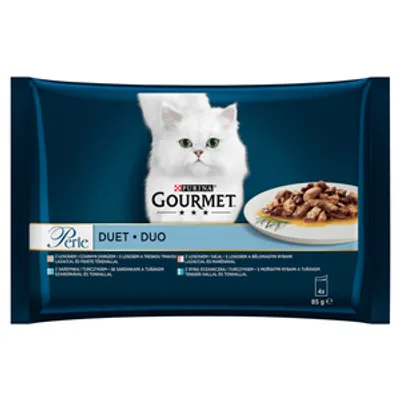 GOURMET Perle karma dla dorosłych kotów Mięsny Duet 4x85g