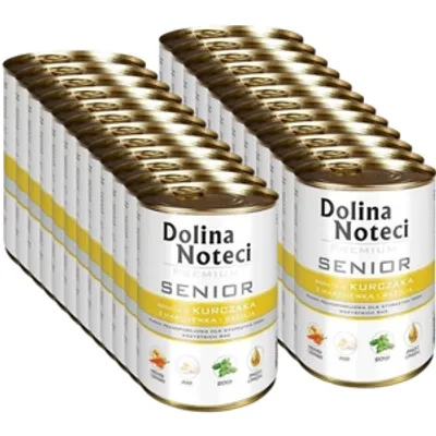 Dolina Noteci PREMIUM Senior Kurczak z marchewką i bazylią 24x400g