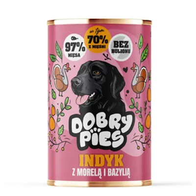 Dobry Pies Indyk z morelą i bazylią 400g