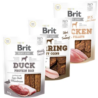 BRIT Jerky Snack Mix Smaków 3x80g