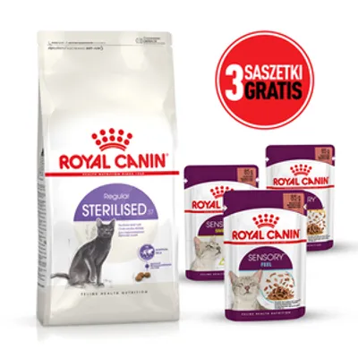 ROYAL CANIN  Sterilised 10kg karma sucha dla kotów dorosłych, sterylizowanych + 3 saszetki karmy mokrej GRATIS!!!