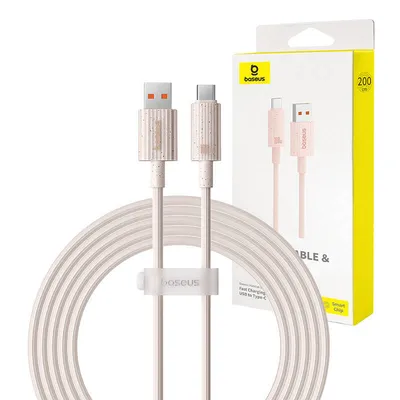 Kabel szybko ładujący Baseus usb do usb-c habitat series 100w, 2m (różowy)