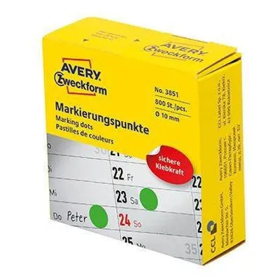 Etykiety samoprzylepne 10mm kółka do zaznaczania trwałe 3851 zielone 800 szt