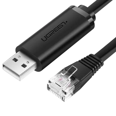 Kabel konsolowy UGREEN cm204, usb - rj45 do urządzeń sieciowych, 1.5m (czarny)