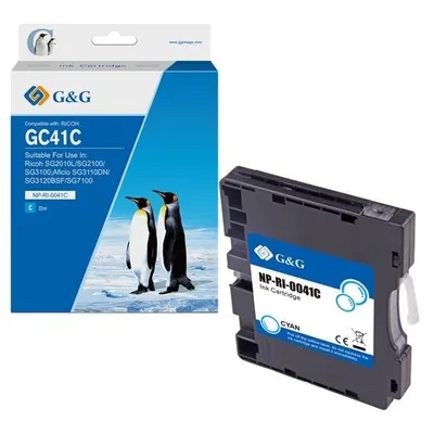 G&g kompatybilny ink / tusz z 405766, cyan, 600s, np-ri-0041c, dla ricoh aficio sg 2100n