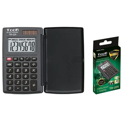 Kalkulator kieszonkowy 8cyfr Toor Electronic tr-225 z klapką 120-1856 zasilanie solarne + bateria 104x63x11mm