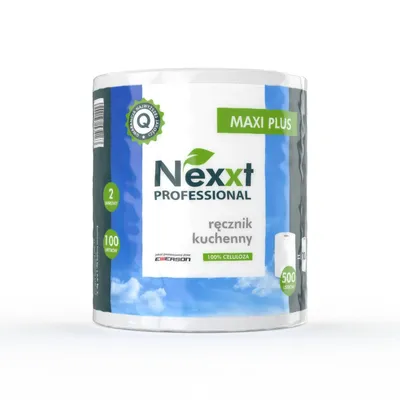 Ręcznik papierowy dwuwarstwowy celulozowy emerson NEXXT maxi plus biały 500 listków 100m