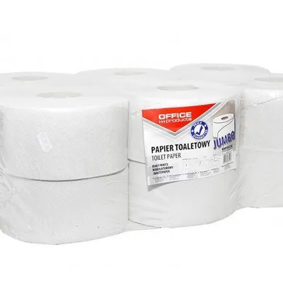 Papier toaletowy jednowarstwowy makulaturowy OFFICE PRODUCTS jumbo biały 120m 12szt.