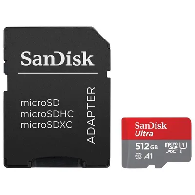 Sandisk karta ultra microsdxc 512gb 150mb/s a1 + adapter sd