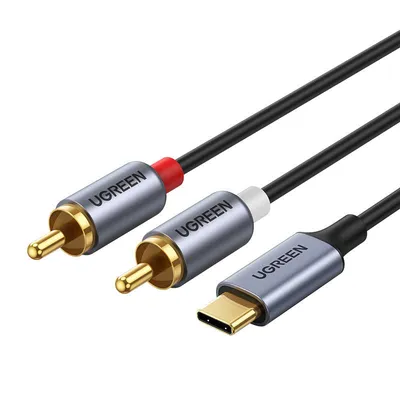 Ugreen cm451 kabel usb-c do 2x rca (cinch) 1.5m (czarny)