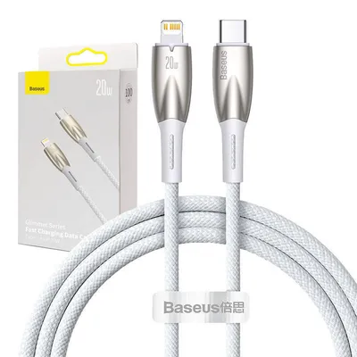 Kabel usb-c do lightning Baseus glimmer, 20w, 1m (biały)