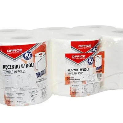 Ręcznik papierowy dwuwarstwowy celulozowy OFFICE PRODUCTS maxi biały 120m 6szt.