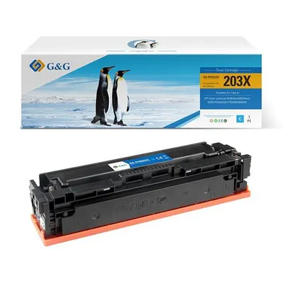 G&g kompatybilny toner z cf541x, cyan, 2500s, nt-ph203xc, hp 203x, high capacity, dla hp color laserjet pro m254, m280, m281, n