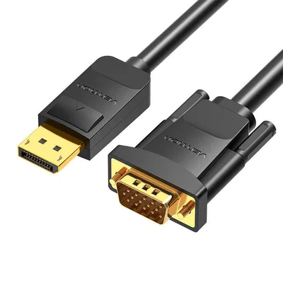 Kabel displayport do vga Vention hblbi 3m, 1080p 60hz (czarny)