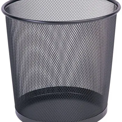 Kosz na śmieci 12l Q-Connect office set czarny metalowa siatka okrągły
