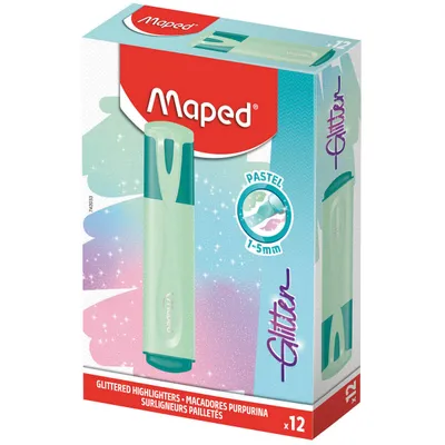 Zakreślacz MAPED glitter pastel brokatowy zielony 1-5mm
