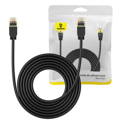 Kabel sieciowy Baseus high speed, ethernet rj45, 10 gb, cat.7, 5m (czarny)