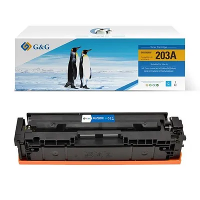 G&g kompatybilny toner z cf541a, cyan, 1300s, nt-ph203c, hp 203a, dla hp color laserjet pro m254, m280, m281, n