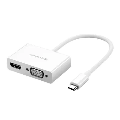 Adapter usb-c do hdmi + vga UGREEN mm123 (biały)