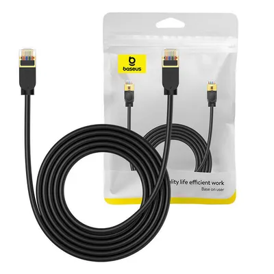 Kabel sieciowy Baseus high speed, ethernet rj45, 10 gb, cat.7, 3m (czarny)