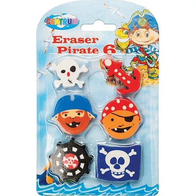 Gumka do ścierania polimerowa CENTRUM pirate 86617 6szt